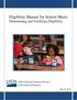 Eligibility Manual for School Meals Determining and Verifying Eligibility