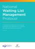 National Waiting List Management Protocol