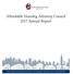 Affordable Housing Advisory Council 2017 Annual Report