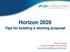 Horizon 2020 Tips for building a winning proposal