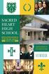 SACRED HEART HIGH SCHOOL EDUCATING MINDS & NURTURING HEARTS SINCE 1923 EXCELLENCE IN CO-EDUCATION VIEWBOOK