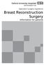 Specialist Surgery Inpatients Breast Reconstruction Surgery Information for patients
