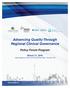 Advancing Quality Through Regional Clinical Governance