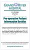 Pre-operative Patient Information Booklet