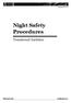 Night Safety Procedures. Transitional Guideline
