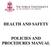 HEALTH AND SAFETY POLICIES AND PROCEDURES MANUAL