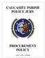 CALCASIEU PARISH POLICE JURY PROCUREMENT POLICY TABLE OF CONTENTS