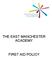 THE EAST MANCHESTER ACADEMY FIRST AID POLICY
