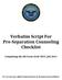 Verbatim Script For Pre Separation Counseling Checklist