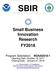 SBIR. Small Business Innovation Research FY2018. Program Solicitation: NOAA Opening Date: October 18, 2017 Closing Date: January 31, 2018