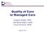 Quality of Care in Managed Care
