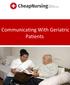 Communicating With Geriatric Patients