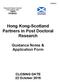 Hong Kong-Scotland Partners in Post Doctoral Research