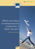 Effects and impact of entrepreneurship programmes in higher education
