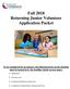 Fall 2018 Returning Junior Volunteer Application Packet