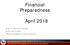 Financial Preparedness. April 2018