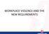 WORKPLACE VIOLENCE AND THE NEW REQUIREMENTS