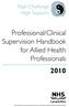 Professional/Clinical Supervision Handbook for Allied Health Professionals 2010
