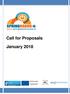Call for Proposals. January 2018