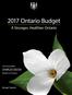 2017 Ontario Budget. A Stronger, Healthier Ontario CHARLES SOUSA. Budget Speech. The Honourable. Minister of Finance