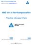NHS 111 in Northamptonshire. Practice Manager Pack