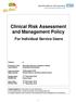 Clinical Risk Assessment and Management Policy