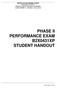 PHASE II PERFORMANCE EXAM B2X0431XP STUDENT HANDOUT