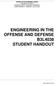 ENGINEERING IN THE OFFENSE AND DEFENSE B3L4038 STUDENT HANDOUT