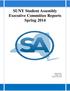 SUNY Student Assembly Executive Committee Reports Spring 2014
