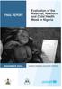Evaluation of the Maternal, Newborn and Child Health Week in Nigeria. Final Report