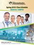Spring 2018 Class Schedule MEDICAL CAMPUS