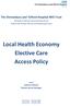 Local Health Economy Elective Care Access Policy