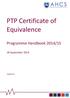 PTP Certificate of Equivalence
