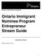 Ontario Immigrant Nominee Program Entrepreneur Stream Guide
