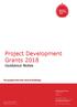 Project Development Grants Guidance Notes