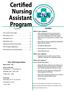 Certified Nursing Assistant Program Contents