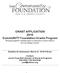 GRANT APPLICATION 2016 CommUNITY Foundation Grants Program