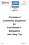 CARE HOMES IN DERBYSHIRE AND DERBY CITY. Provision of Community Equipment for Care Homes in Derbyshire and Derby City