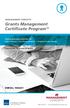 Grants Management Certificate Program TM