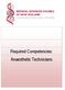 Required Competencies: Anaesthetic Technicians