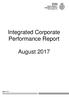 Integrated Corporate Performance Report. August Page 1 of 9