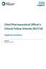 Chief Pharmaceutical Officer s Clinical Fellow Scheme 2017/18 Applicant Guidance