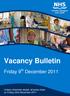 Vacancy Bulletin. Friday 9 th December 2011