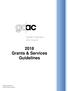 2018 Grants & Services Guidelines
