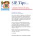 SIB Tips... A newsletter of ideas for UBC Sisters Committees to use to be more effective. Empowering Sisters - Marches and Conferences
