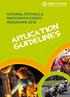 NATIONAL FESTIVALS & PARTICIPATIVE EVENTS PROGRAMME Application Guidelines