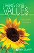 LIVING OUR VALUES Edition. Healthy People, Families and Communities