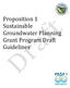 Proposition 1 Sustainable Groundwater Planning Grant Program Draft Guidelines