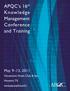 APQC s 16 th Knowledge Management Conference and Training