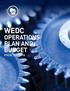 WEDC OPERATIONS PLAN AND BUDGET